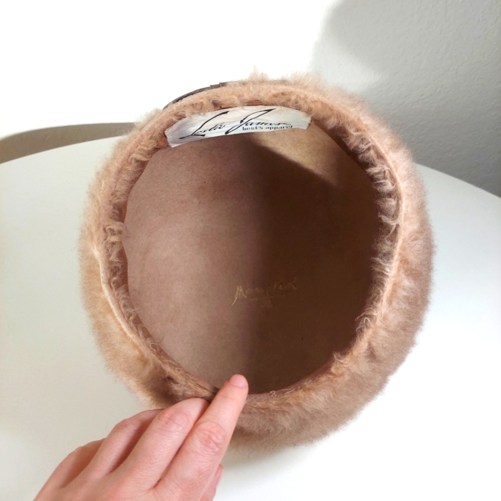 Leslie James Best Apparel Vintage 1960's Tan Mohair Hat - Picture 9 of 12
